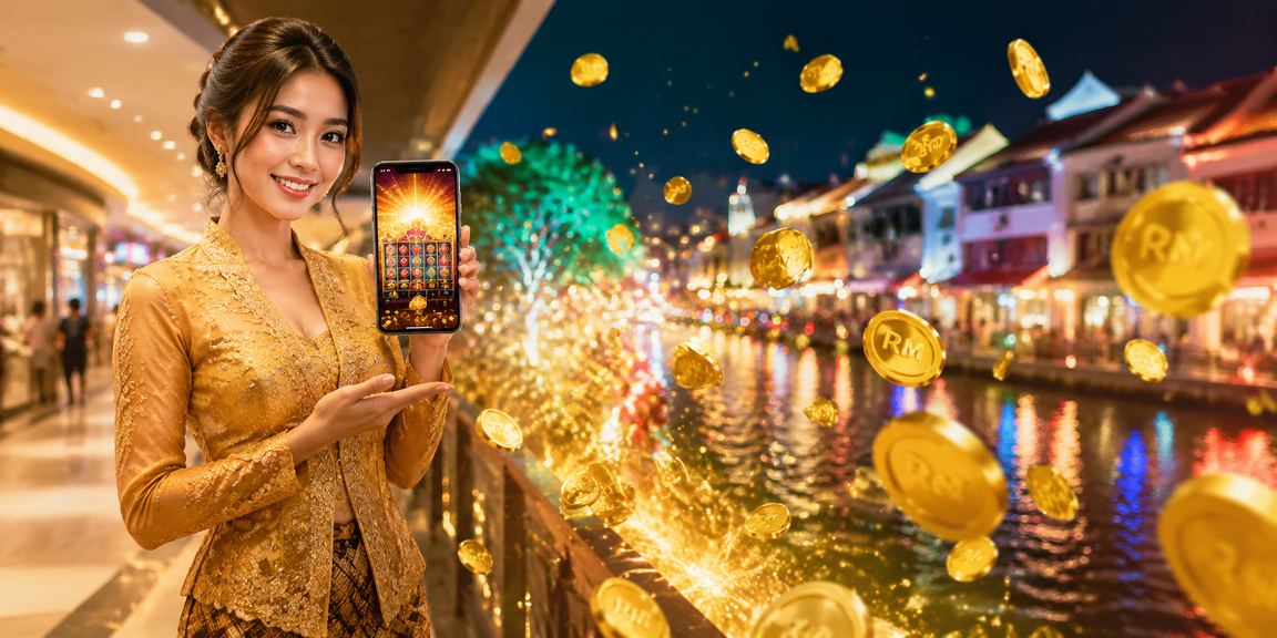 Pemain wanita berbaju kebaya menikmati permainan slot kasino di Melaka